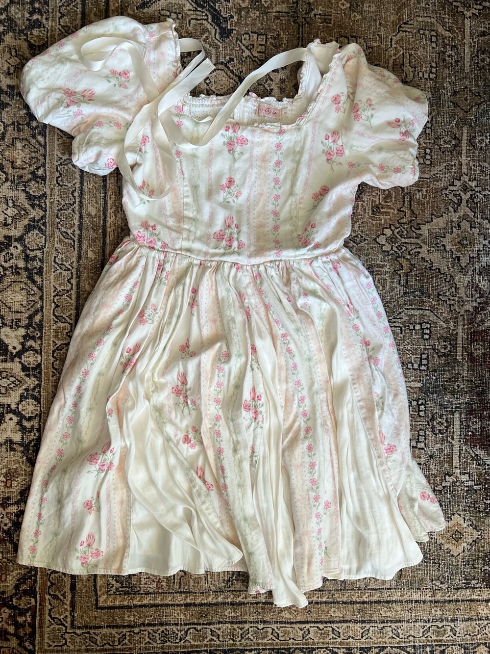 Ivy City Co White Mini Dress with Pink Floral Print